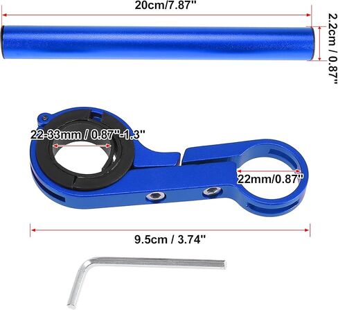 X AUTOHAUX سبائك الألومنيوم 20 سنتيمتر دراجة المقود موسع تمديد قوس المشبك للدراجات عداد السرعة المصباح ضوء مصباح حامل in Kuwait