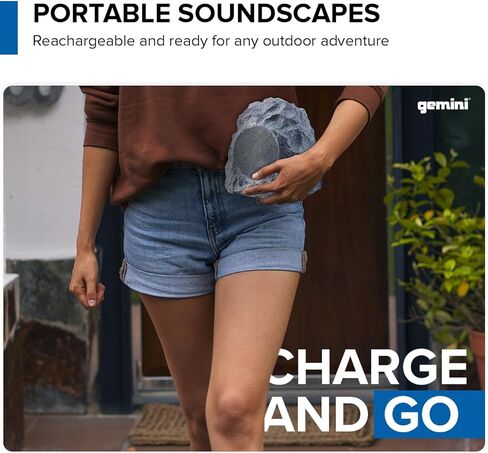 Gemini Sound GHRK-400-PR Wireless Outdoor Rock Speakers - Bluetooth 5.0, Waterproof IPX5, TWS Stereo Pairing, Portable for Garden & Patio, 10Hr Battery in Kuwait