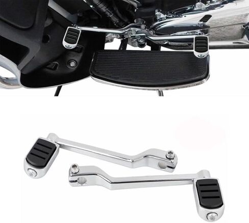 Heel Toe Shift Pegs/Front and Rear Levers/Shifter Pegs Fits for Harley Davidson Touring Softail Road King Road Glide Street Glide Electra Glide Trike Models (Chrome) in Kuwait