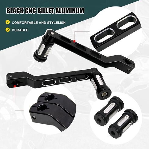 Sporacingrts Harley Davidson FL Softail Touring Trike Road Glide Shifter Pegs （Black） Motorcycle Heel Toe Gear Shift Levers in Saudi Arabia
