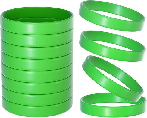 Morcheiong 12 Pieces Silicone Bracelets- Black Color Blank Rubber Wristbands for Adults Teen Party Favors in Kuwait