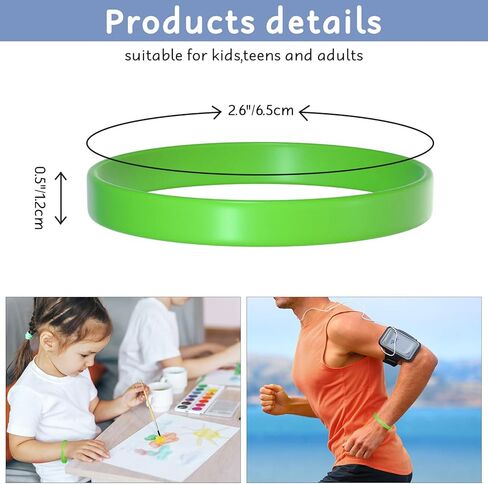 Morcheiong 12 Pieces Silicone Bracelets- Black Color Blank Rubber Wristbands for Adults Teen Party Favors in Kuwait