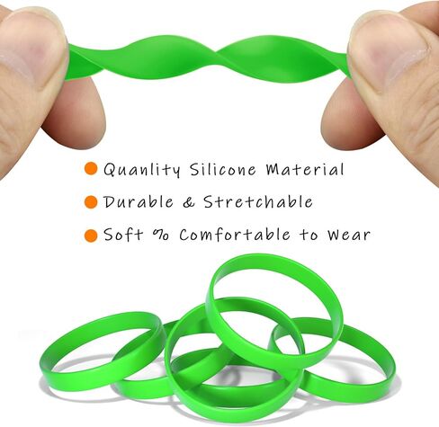 Morcheiong 12 Pieces Silicone Bracelets- Black Color Blank Rubber Wristbands for Adults Teen Party Favors in Kuwait