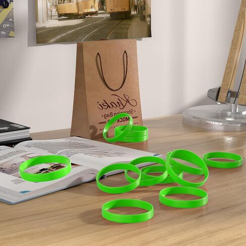 Morcheiong 12 Pieces Silicone Bracelets- Black Color Blank Rubber Wristbands for Adults Teen Party Favors in Kuwait