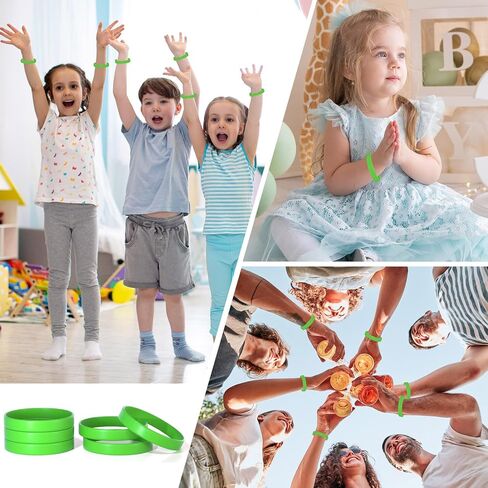 Morcheiong 12 Pieces Silicone Bracelets- Black Color Blank Rubber Wristbands for Adults Teen Party Favors in Kuwait