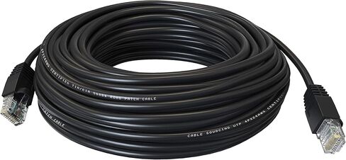 66 ft (20m) CAT5e Cable, Outdoor External Ethernet Cable, 100% Solid Copper, Network Cable, LAN, Router, WiFi 6, CCTV, 1000mb (Gigabit), RJ45 Plugs in Saudi Arabia