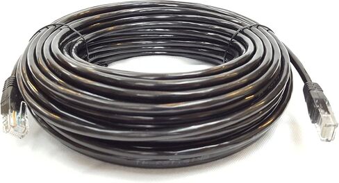 66 ft (20m) CAT5e Cable, Outdoor External Ethernet Cable, 100% Solid Copper, Network Cable, LAN, Router, WiFi 6, CCTV, 1000mb (Gigabit), RJ45 Plugs in Saudi Arabia