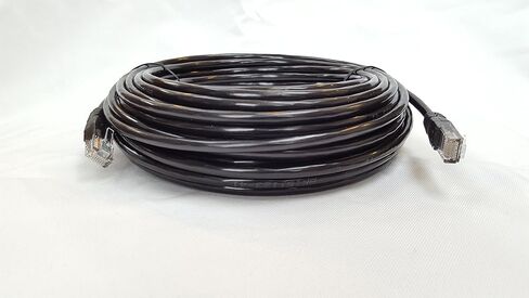 66 ft (20m) CAT5e Cable, Outdoor External Ethernet Cable, 100% Solid Copper, Network Cable, LAN, Router, WiFi 6, CCTV, 1000mb (Gigabit), RJ45 Plugs in Saudi Arabia