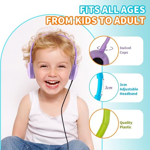 20 Pack Headphones Bulk Adjustable Classroom Headphones Library on Ear Headphones Wholesale School Headphones with Wire 3.5 mm Plug for Student, Kids, Adults(Black) in Saudi Arabia