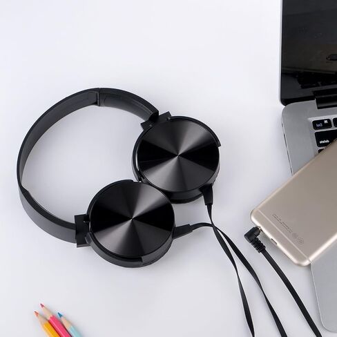 Classroom Headphones Bulk 10 Pack,Students On Ear Headsets,Comfy Swivel Earphones for Computer,School,Library,Airplane,for Online Learning and Travel,Premium Stereo Sound 3.5mm Jack (Black) in Saudi Arabia