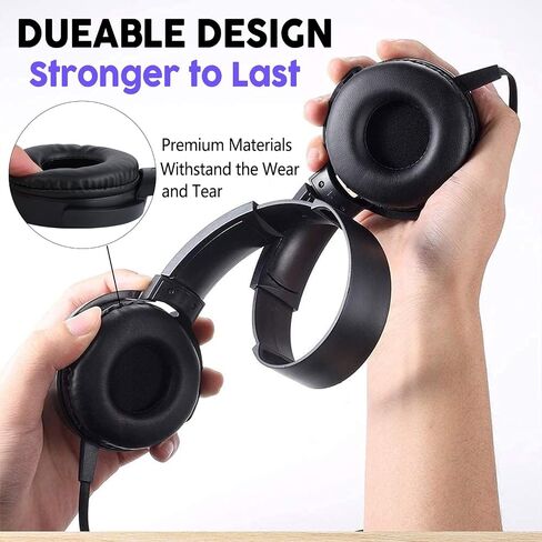 Classroom Headphones Bulk 10 Pack,Students On Ear Headsets,Comfy Swivel Earphones for Computer,School,Library,Airplane,for Online Learning and Travel,Premium Stereo Sound 3.5mm Jack (Black) in Saudi Arabia