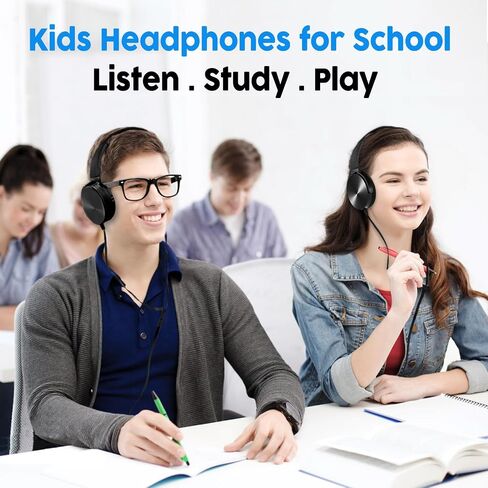 Classroom Headphones Bulk 10 Pack,Students On Ear Headsets,Comfy Swivel Earphones for Computer,School,Library,Airplane,for Online Learning and Travel,Premium Stereo Sound 3.5mm Jack (Black) in Saudi Arabia