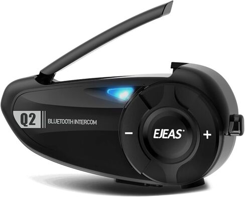 خوذة دراجة نارية Q2 بلوتوث إنترفون، سماعة رأس بلوتوث 5.1 للدراجات النارية مع تأثير صوت ستيريو ووظيفة الاقتران السريع لراكبين يتحدثان في نفس الوقت في غضون 800 متر (عبوة واحدة) in Kuwait