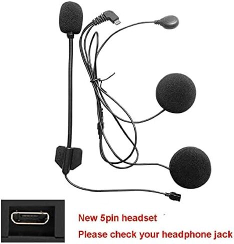 FreedConn 5 Pin ميكروفون صلب قابل للتبديل ومكبرات صوت ميكروفون ناعمة T-MAX، الإصدار الجديد نظام اتصالات خوذة TCOM-SC T-COMVB [واجهة Micro USB لسماعات الرأس بخمسة دبابيس] in Kuwait
