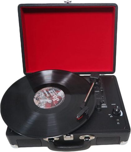 مشغل تسجيل بلوتوث، قرص دوار 3 سرعات مع مكبرات صوت مدمجة، يدعم إدخال وإخراج البلوتوث، تشغيل وتسجيل USB/SD، راديو FM، مخرج خط، مدخل AUX، مقبس سماعة الأذن in Kuwait