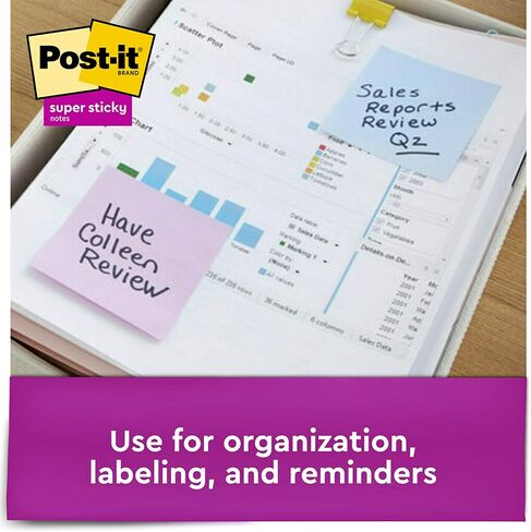 ورق ملاحظات معاد تدويره فائق الالتصاق من Post-it، 3x3 بوصة، 24 وسادة، 2x قوة الالتصاق، مجموعة Wanderlust، ألوان باستيل، ورق معاد تدويره بنسبة 30% (654-24NH-CP) in Saudi Arabia