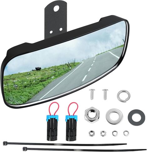 مرآة الرؤية الخلفية UTV، بديلة لـ 2017-2023 Polaris Ranger 500 570 900 XP 1000 XP & Crew، مع علامة تبويب تثبيت منسدلة من المصنع وتجاوز حزام الأمان، الجزء # 2879969 in Kuwait