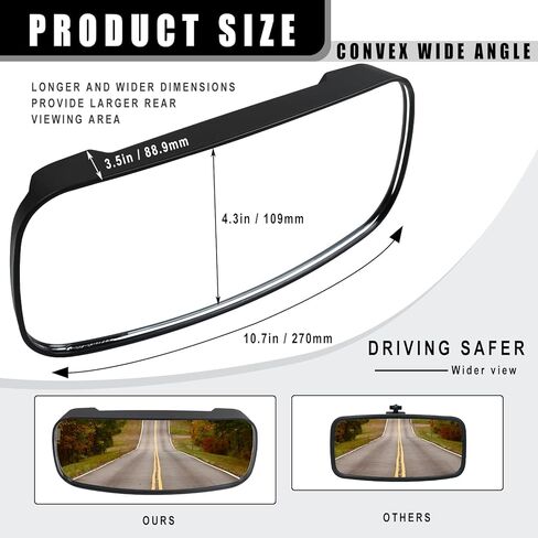 مرآة الرؤية الخلفية UTV، بديلة لـ 2017-2023 Polaris Ranger 500 570 900 XP 1000 XP & Crew، مع علامة تبويب تثبيت منسدلة من المصنع وتجاوز حزام الأمان، الجزء # 2879969 in Kuwait