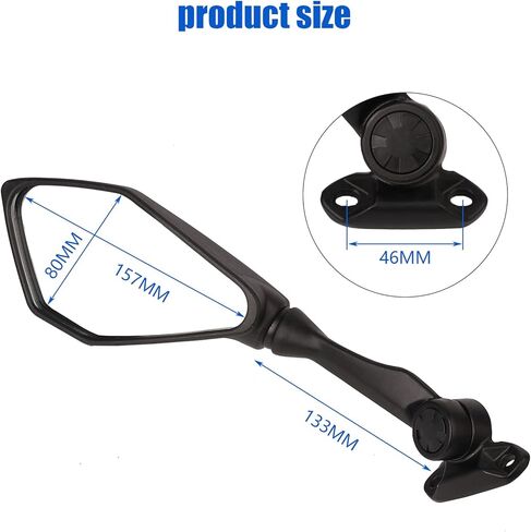Rear view Convex Adjustment Mirrors for Kawasaki Ninja 250 300 400 ZX6R ZX636 EX250 300R 650 in Saudi Arabia