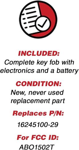 KeylessOption Keyless Entry Remote Control Car Key Fob Replacement for 16245100-29 (Pack of 2) in Saudi Arabia