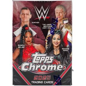 2025 Topps Chrome WWE Wrestling 7-Pack Blaster Trading Card Box