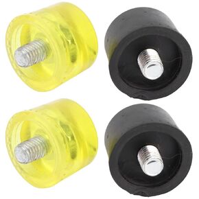 4 PCS Rubber Hammer Replace Head Head Yellow Black Plastic Mallet Tips Lead for Jewelry Craftsman ، Leather Crafts ، Wood ، Flooring ، Hammer Plastic (φ35mm)
