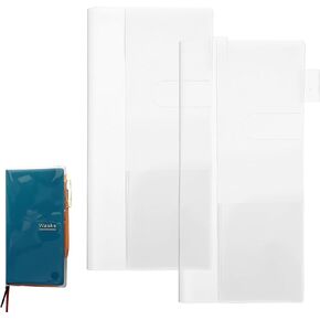 2 Pcs Clear Plastic Book Cover for Weeks 8.11× 7.8 Inches PVC Notebook Cover Planner Cover Protector Transparent Dust-Proof Waterproof Plastic Protecting Sleeves for Books Accessories Cover