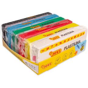 Jovi Plastilina - Reusable and Non-Drying Modeling Clay, 6 Plasticine Bars 5.29oz Each, Total of 2lb, Non-Toxic and Gluten-Free, Perfect for Home and School Crafts (6)