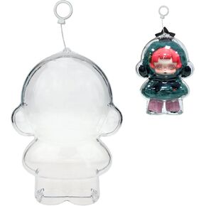 Protective Case for SKULLPANDA Winter Symphony, Clear Display Storage Case Acrylic Cover with Silicone Strap for SKULLPANDA Winter Symphony Series Plush (Doll is not Included)