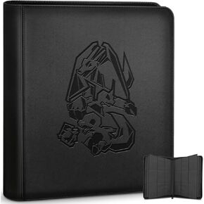 Toploader Binder, Oversized 9 Pocket 252 Top loaders Holder with Side-Loading Sleeves for Trading Cards in 3" x 4" Toploader (Black)