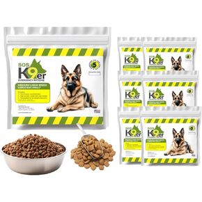 SOS Food Lab Emergency Dog Food Ration (40 Oz) - Pet Food Contains High Protein Chicken for Any Size Dog Breed - Ready to Eat Dry or Add Water - 5 Year Shelf Life - Formulated for Increased Endurance