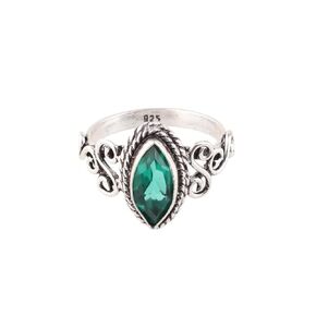 Gemstone Citrine Natural 925 Sterling Silver المصنوعة يدويًا الحجم الحجم 6 ، حلقة السترين الفضية الصلبة ، حلقة بوهو للنساء ، حلقة شكل ماركيز 6 × 12 مم ، مجوهرات الحجر المولد نوفمبر (السترين ، 6)