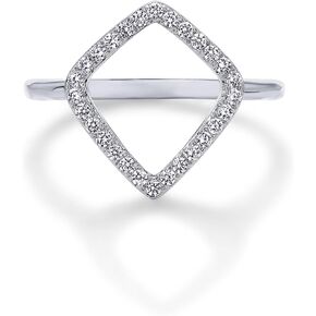 PAVOI 14K Gold Plated Two Toned Mixed Metals Diamond Shaped Geometric Ring for Women with Cubic Zirconia | Statement Ring
