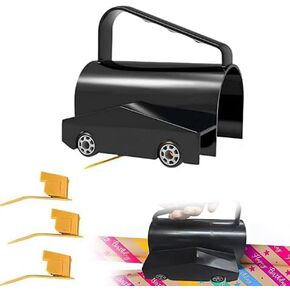 Gift Wrap Cutter, Wrapping Paper Cutter with 3 Replaceable Blade Sets,Perfect for Effortless Gift Wrapping & Craft Projects - 1-Pack Black