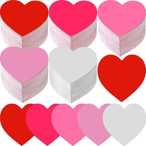 Tatuo 500 Pcs Valentine's Day Heart Cutouts Small 2'' Paper Hearts Cut Outs Heart Shaped Paper Die Cuts for Valentine's Day Bulletin Board Decor School Craft(Red, Pink, White,Glitter) in Saudi Arabia