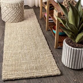 JONATHAN Y NFR103A-212 Hiro Hand Woven Chunky Jute Ivory 2 ft. x 14 ft. Runner Rug, Easy to Clean, Non-Shedding for Home, Kitchen, Living Room, Bedroom, Dining Room