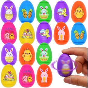16 Pack Easter Egg Fidget Spinner Ball Toys for Kids Boys Girls Adults Easter Basket Stuffer & Easter Egg Fillers, Spinning Tops for Easter Egg Hunt Party Favors Gifts