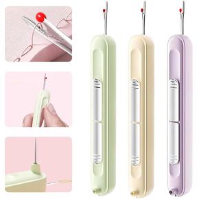Needle Threader ، 2025 Plug-in 2-in-1 Threader & Seam Ripper Tool ، Rippers Easy Seam Rippers سهلة التمديد للخياطة ، أداة إزالة الخيط لمستلزمات الخياطة اليدوية (3pcs)