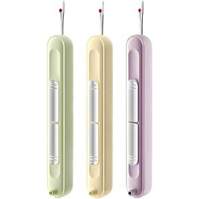 FDKYOEK 3 PCS 2 in 1 Needle Threader Seam Ripper, Multifunctional Seam Rippers for Sewing, Needle Threading Tool for Hand Sewing Supplies, Easy Threading and Thread Removal