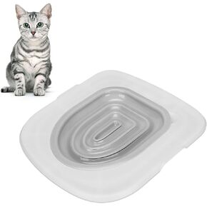 Cat Toilet Training Kit, Reusable Pet Cat Toilet Seat Trainer Cat Litter Mat Kit Potty Toilet Training System Urinal Seat Potty for Pet Cat Kitty Puppy to Use The Toilet (Gray)