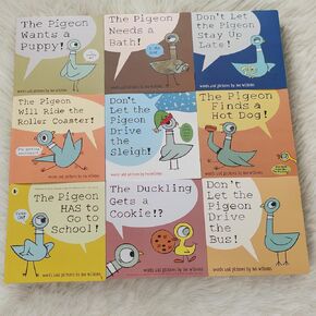 9pcs Mo Willems Books Books لا تدع Pigeon يقود مجموعة سلسلة كتب الحافلات ، مجموعة كتب Pigeon for Kids
