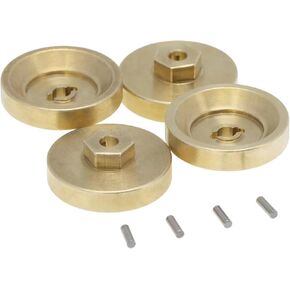 COOWOO RC Brass Weight Upgrade Parts Set for 1/24 SCX24 RC Crawler Cars, Front Rear Diff Covers, Steering Knuckles, Wheel Hubs, Wheel Hex and Adapters for Complete Upgrades, Black