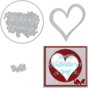 Valentines Metal Cutting Dies for Card Making, Lace Flowers Love Words Sentences Die Cuts Embossing Stencil Template Tool for Valentine's Day DIY Scrapbooking Paper Card Photo Album Craft Decoration in Kuwait
