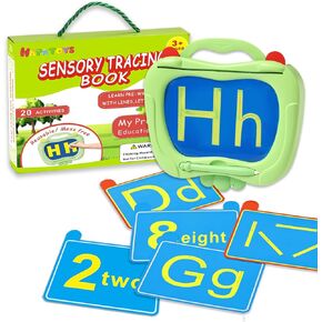 Preschool Sensory Learning Activities for Kids: Reusable Letters & Numbers Tracing Pad for Kids Ages 3-5 - ABC Handwriting Practice Sensory Toys for Preschool Kindergarten Toddlers 3 4 5 Years Old