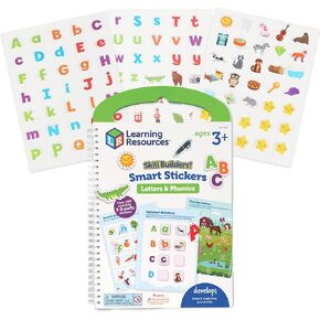 Learning Resources Skill Builders Smart Stickers Letters & Phonics, Alphabet Stickers, Reusable Sticker Book, Preschool Classroom Must Haves, Homeschool Supplies, Montessori Busy Book