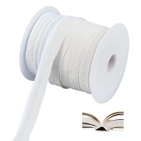 PH PandaHall 32.8 Yards Book Binding Headbands 5/8'' Flat Books Binding Ribbon Polycotton Book Headbands Books Endbands with Spools for Beginners Bookbinding Decoration Repairing, White