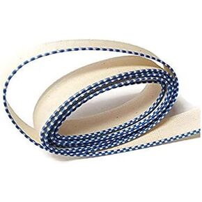 FIMBAND BOOK BOOK BOOK BOOK/BANDBANDS - White/Royal Blue - 5 ياردة (180 بوصة) - القطن المتوسط ​​- 5/8 "