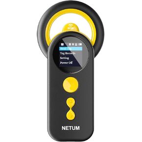 Netum Bluetooth Pet Microghip Reader ، 3-in-1 للحيوانات اللاسلكية الماسح الضوئي لعلامة الرقائق الدقيقة مع شاشة TFT 1.44 "، بطارية 1200mAh قابلة لإعادة الشحن ، تخزن حتى 20000 سجل (DJ-130)