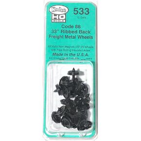 Micro-Mark Kadee® 33" Diameter Ribbed Back Metal Code 88 Wheels, HO Scale