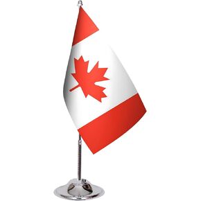 United States Table Flag 5.9 x 8.9 Inch - USA - US - American Desk Flag with 13 Inch Chrome Pole and 3.07 Inch Base - Deluxe Satin Fabric in Kuwait